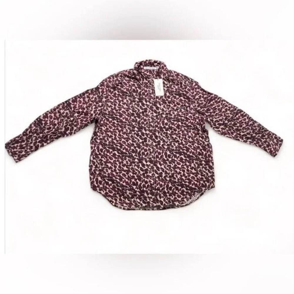 Calvin Klein Jeans Women's Animal Print Shirt Small, Long Sleeve | New - Picture 2 of 15